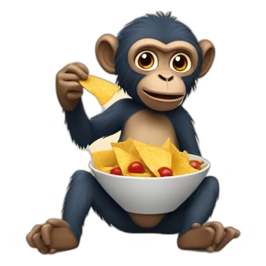 monkey eating nachos sticker
