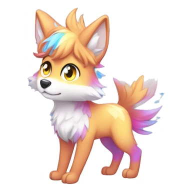 Colorful Shiny Fionbri-Falvie-sparkle-wolf-sona full body sticker