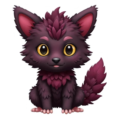 Cute adorable black Trico-hybrid-creature dark burgundy (full body) sticker