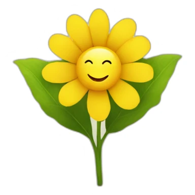 yellow flower with a face sticker