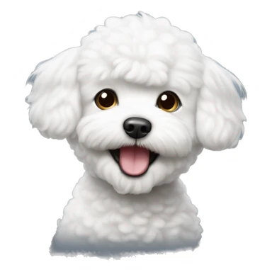 Bichon frisé smily playful face  sticker