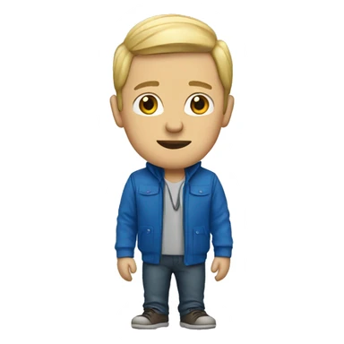 A white person with a blue jacket  sticker