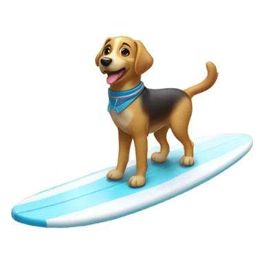 Dog on a surf board sticker
