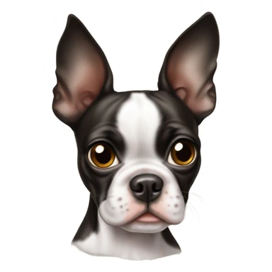 Young Boston terrier big ears sticker