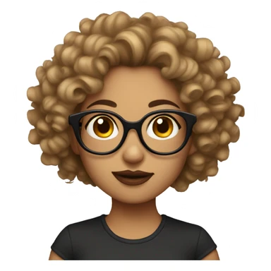tattooed girl with glasses and curly hair sticker