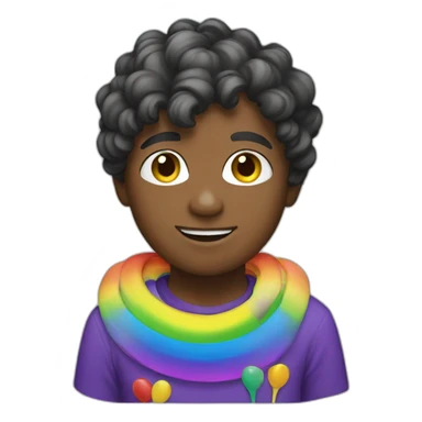 rainbow artist boy sticker
