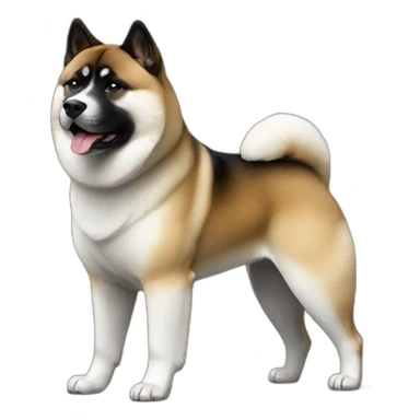 american akita ful height sticker