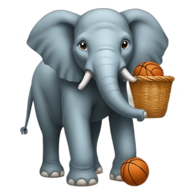 Éléphant qui fait du basket sticker
