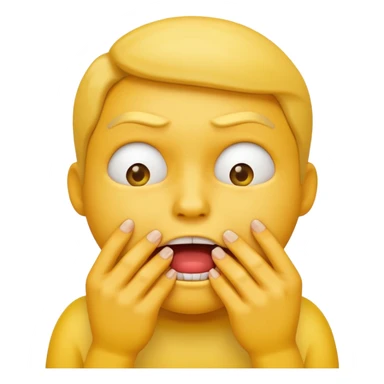Yellow emoji figure biting nails sticker