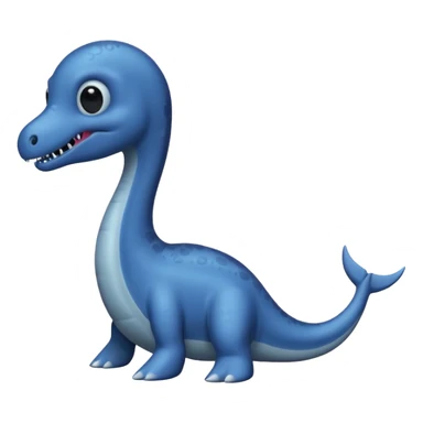 A realistic greyish-dark-blue gloomy Loch-Ness-plesiosaurus-monster with black tiny orb-eyes sticker
