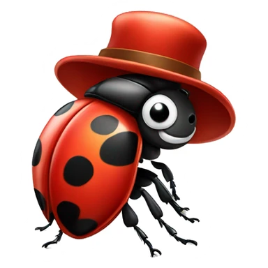 lady bug with hat on. sticker