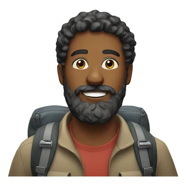 Man with beard hiking sticker
