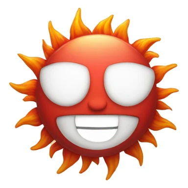 sun red rays sticker