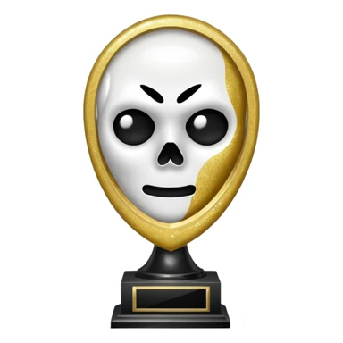 glitter trofeu com a cara do ghostface branco sticker