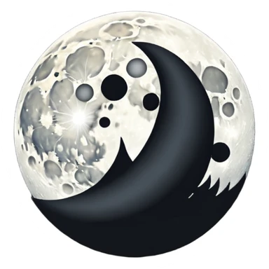  white moon in black sky sticker