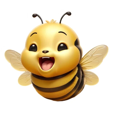 Cinematic Adorable Yawning Bee Portrait Emoji, Head tilted slightly with a dramatic, wide-open yawn, showcasing a tiny, fuzzy body with gently drooping wings and sleepy, half-closed eyes, Simplified yet irresistibly cute features, highly detailed, glowing with a soft, cozy golden glow, high shine, relaxed yet expressive, stylized with a dash of whimsical honey charm, soft glowing outline, capturing the essence of a drowsy bee that appears ready to stretch out for a nap! sticker