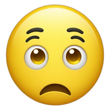 a confused expression on a yellow circular emoji sticker
