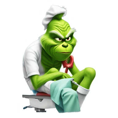 the grinch getting knee surgery sticker