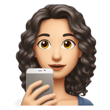 Brune aux cheveux courts qui se prend en selfie avec son téléphone sticker