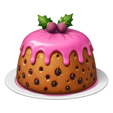 Pink Christmas fig pudding  sticker