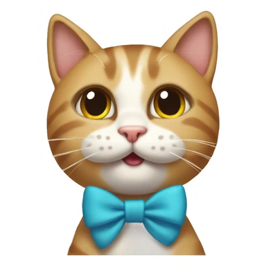 Cat with a bow on its head dancing  sticker