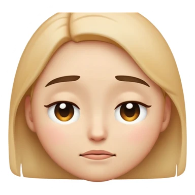 en emoji face looking down and to the side, eyes closed, no blush, in a shy manner, looking a tiny bit sad sticker