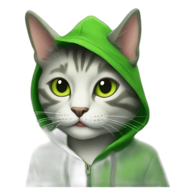 cat wearing a green stanley ipkiss costume from the film the mask sticker