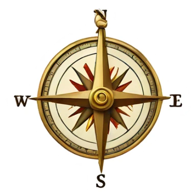 compass pointing east sticker