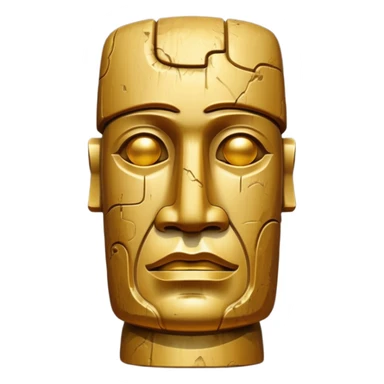 🗿 Gold moai sticker