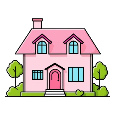 Pink home sticker