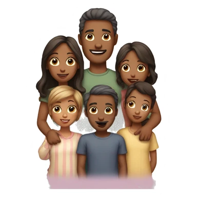 Family with three daughters and one son  sticker