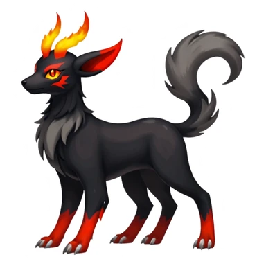 Shiny Exotic Excessive Mysterious Houndoom-Mightyena-Pokémon-Fakémon-hybrid-creature (full body) sticker