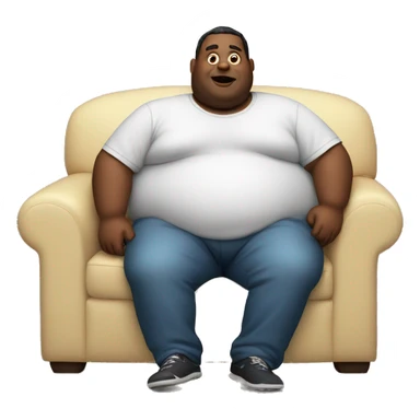 Fat guy sitting on couch sticker