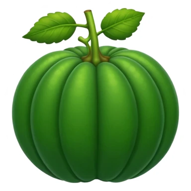 Un fruto verde oscuro con puntos verdes más oscuros Y con patas redondas y con un tallo con forma de C sticker