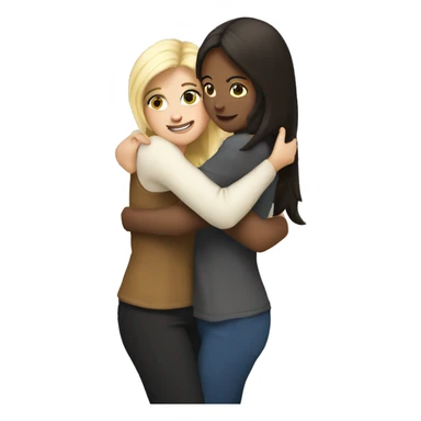 blondie and brunette hug sticker