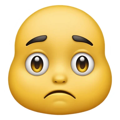 sad face with a big pouty bottom lip, and sad eyes and make it the emoji face not a human face sticker