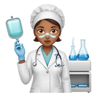 Brown skin girl medical sterilize technician hospital sticker