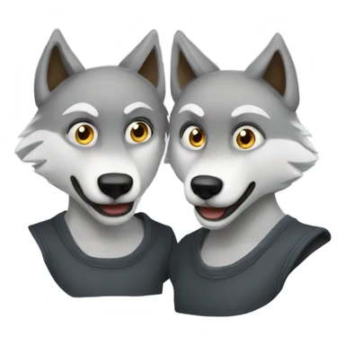 Two alpha wolfs sticker