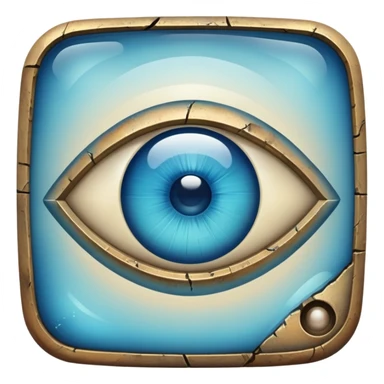 antique blinking watching eye sticker