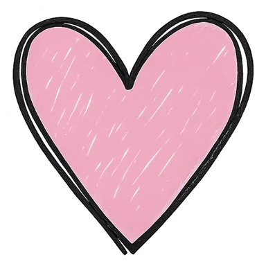 hand drawn outlined icon of a pink shape, no fill, thick lines sticker