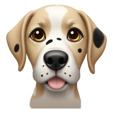 a dog with a black face and beige spots around the eyes, ears down sticker