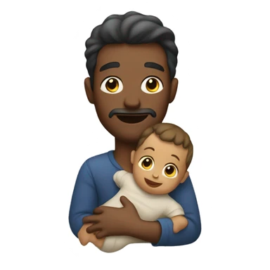 man with a baby child in arms sticker