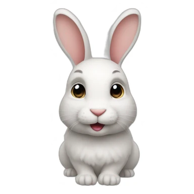 Rabbit with one ear up and one ear down sticker