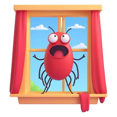 a fly on the window and angry man  sticker