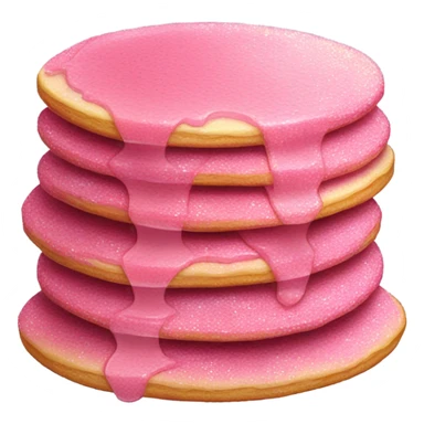 1 stack of pancakes that are pink with glitter  sticker