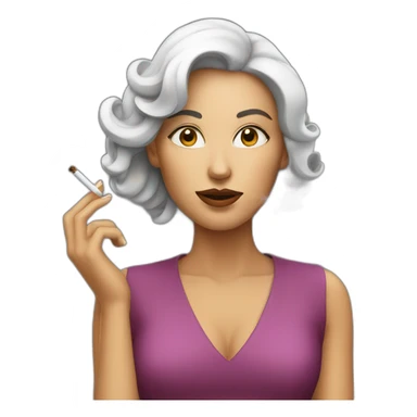 Woman wearing smoking sticker