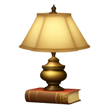 vintage lamp with open book sticker