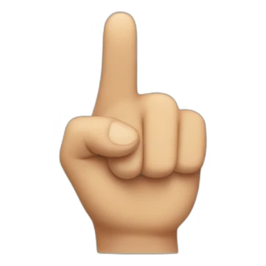 Finger pointing up from the back sticker