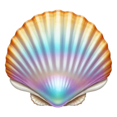 Shimmering pearl inside a glossy seashell sticker