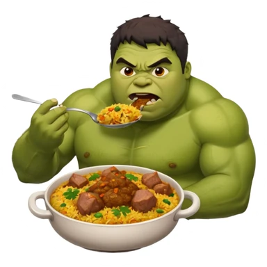 Fat Hulk eating mutton curry biriyani sticker